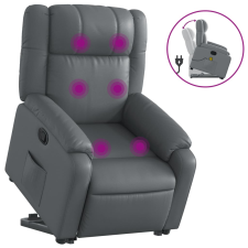 vidaXL szürke műbőr dönthető masszázs- és állófotel (3205160) masszázsfotel