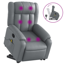 vidaXL szürke műbőr dönthető masszázs- és állófotel (3205274) masszázsfotel