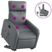 vidaXL szürke műbőr dönthető masszázs- és állófotel (3206759) masszázsfotel