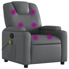 vidaXL szürke műbőr dönthető masszázsfotel (372399) masszázsfotel