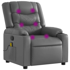 vidaXL szürke műbőr dönthető masszázsfotel (374126) bútor