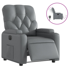 vidaXL szürke műbőr elektromos dönthető fotel (3204761) bútor