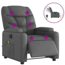 vidaXL szürke műbőr elektromos dönthető masszázsfotel (3204654) masszázsfotel