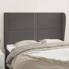 vidaXL szürke műbőr fejtámla szárnyakkal 147 x 23 x 118/128 cm ágy és ágykellék