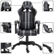 vidaXL szürke műbőr gamer szék  (20212) forgószék
