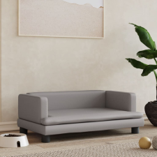 vidaXL szürke műbőr kutyaágy 80 x 45 x 30 cm szállítóbox, fekhely kutyáknak
