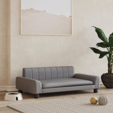 vidaXL szürke műbőr kutyaágy 90 x 53 x 30 cm szállítóbox, fekhely kutyáknak
