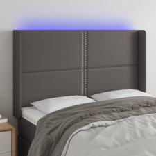 vidaXL szürke műbőr LED-es fejtámla 147x16x118/128 cm ágy és ágykellék