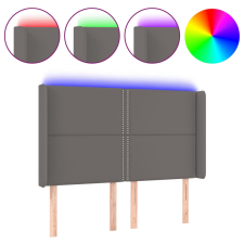vidaXL szürke műbőr LED-es fejtámla 147x16x118/128 cm (3124002) ágy és ágykellék