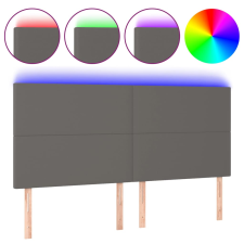 vidaXL szürke műbőr LED-es fejtámla 180x5x118/128 cm (3122250) ágy és ágykellék