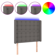 vidaXL szürke műbőr LED-es fejtámla 93x16x118/128 cm (3124130) ágy és ágykellék
