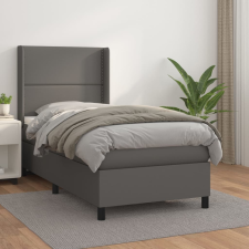 vidaXL szürke műbőr rugós ágy matraccal 100 x 200 cm ágy és ágykellék