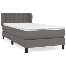 vidaXL szürke műbőr rugós ágy matraccal 100 x 200 cm (3127299) ágy és ágykellék