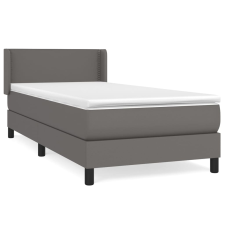 vidaXL szürke műbőr rugós ágy matraccal 100 x 200 cm (3130707) ágy és ágykellék
