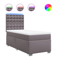 vidaXL szürke műbőr rugós ágy matraccal 100 x 200 cm (3293010) ágy és ágykellék