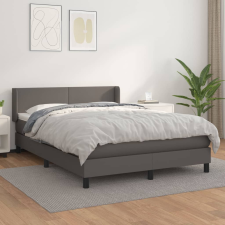vidaXL szürke műbőr rugós ágy matraccal 140 x 200 cm ágy és ágykellék