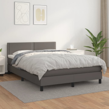vidaXL szürke műbőr rugós ágy matraccal 140 x 200 cm ágy és ágykellék