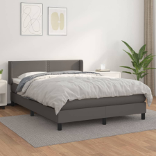 vidaXL szürke műbőr rugós ágy matraccal 140 x 200 cm ágy és ágykellék
