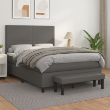 vidaXL szürke műbőr rugós ágy matraccal 140 x 200 cm ágy és ágykellék