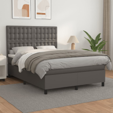 vidaXL szürke műbőr rugós ágy matraccal 140 x 200 cm ágy és ágykellék