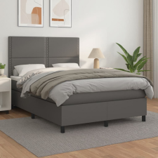 vidaXL szürke műbőr rugós ágy matraccal 140 x 200 cm ágy és ágykellék