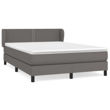 vidaXL Szürke műbőr rugós ágy matraccal 140x190 cm ágy és ágykellék