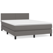vidaXL szürke műbőr rugós ágy matraccal 140x190 cm (3141003) ágy és ágykellék