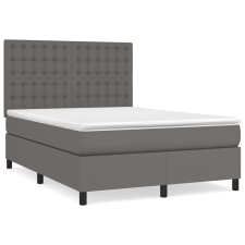 vidaXL szürke műbőr rugós ágy matraccal 140x190 cm (3142843) ágy és ágykellék