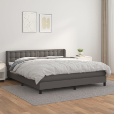 vidaXL szürke műbőr rugós ágy matraccal 180 x 200 cm ágy és ágykellék