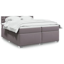 vidaXL szürke műbőr rugós ágy matraccal 200 x 200 cm ágy és ágykellék