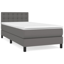 vidaXL szürke műbőr rugós ágy matraccal 80 x 200 cm (3141093) ágy és ágykellék