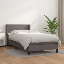 vidaXL szürke műbőr rugós ágy matraccal 90 x 200 cm ágy és ágykellék