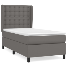 vidaXL szürke műbőr rugós ágy matraccal 90 x 200 cm (3129013) ágy és ágykellék