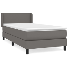 vidaXL szürke műbőr rugós ágy matraccal 90x190 cm (3130635) ágy és ágykellék