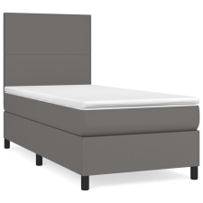 vidaXL szürke műbőr rugós ágy matraccal 90x190 cm (3142699) ágy és ágykellék