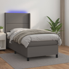 vidaXL szürke műbőr rugós ágy matraccal és LED-del 100x200 cm ágy és ágykellék