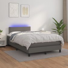 vidaXL szürke műbőr rugós ágy matraccal és LED-del 120x200 cm ágy és ágykellék