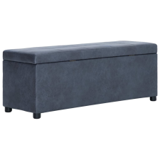 vidaXL szürke művelúr pad tárolórekesszel 116 cm bútor