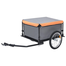 vidaXL szürke-narancssárga kerékpár-utánfutó 65 kg kerékpár utánfutó
