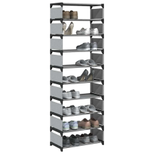 vidaXL szürke nem szőtt szövetből cipőállvány 10 szintes 54x28x158 cm bútor