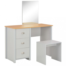 vidaXL szürke öltözőasztal tükörrel és ülőkével 104 x 45 x 131 cm bútor