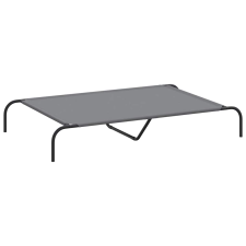 vidaXL szürke oxford szövet és acél emelt kutyafekhely 130x80x20 cm (42000848) szállítóbox, fekhely kutyáknak
