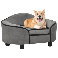 vidaXL szürke plüss kutyakanapé 67 x 47 x 36 cm szállítóbox, fekhely kutyáknak