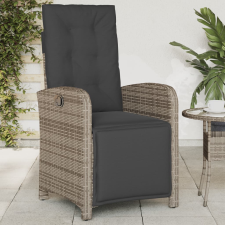 vidaXL szürke polyrattan dönthető kerti szék lábtartóval kerti bútor