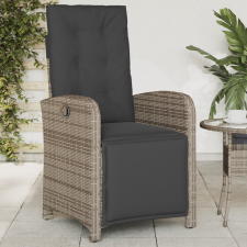 vidaXL szürke polyrattan dönthető kerti szék lábtartóval kerti bútor