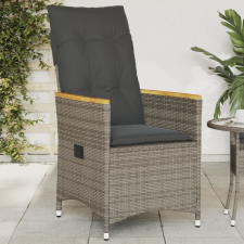 vidaXL szürke polyrattan dönthető kerti szék párnákkal kerti bútor