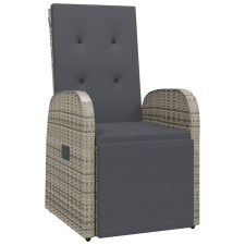 vidaXL szürke polyrattan dönthető kerti szék párnákkal (319540) kerti bútor