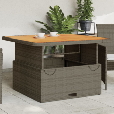 vidaXL szürke polyrattan és akácfa kerti asztal 110 x 110 x 71 cm kerti bútor