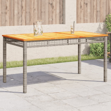 vidaXL szürke polyrattan és akácfa kerti asztal 140 x 80 x 75 cm kerti bútor