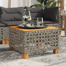 vidaXL szürke polyrattan és akácfa kerti asztal 55 x 55 x 36 cm kerti bútor